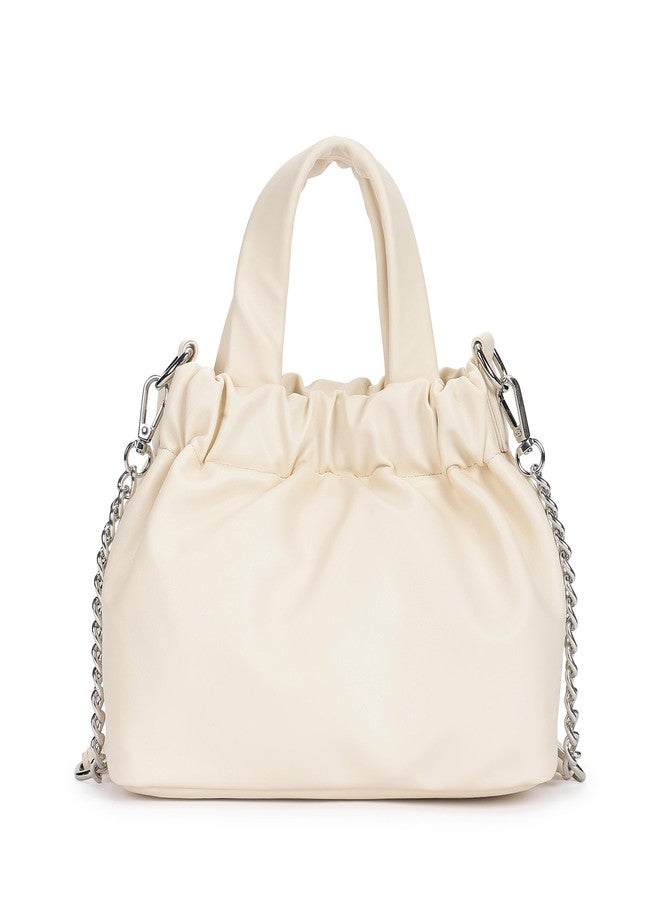 Fastrack Ruched Sling Bag for Women | Compact Faux Leather Crossbody with Detachable Chain Strap, Magnet Closure and Inner Pockets | Minimalist Everyday Sling for Casual and Evening Looks - Image 5
